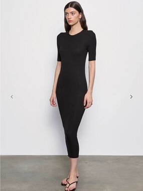 ENZA COSTA - Black Short-Sleeve Maxi Dress